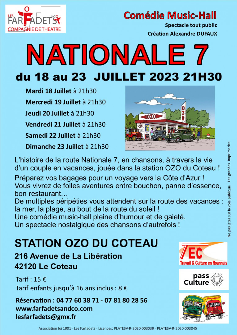 Affiche spectacle Nationale 7 Juillet 2023 verso